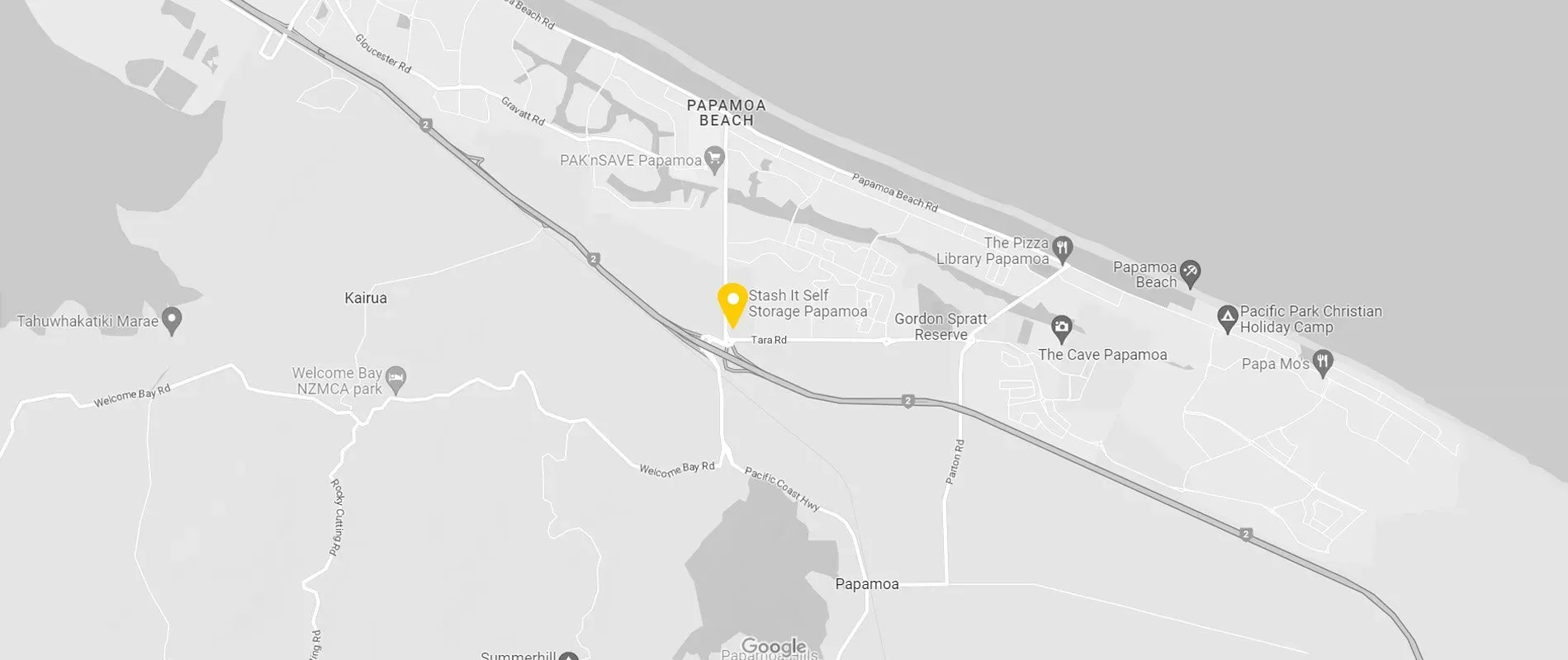 Map of Stash-It Papamoa